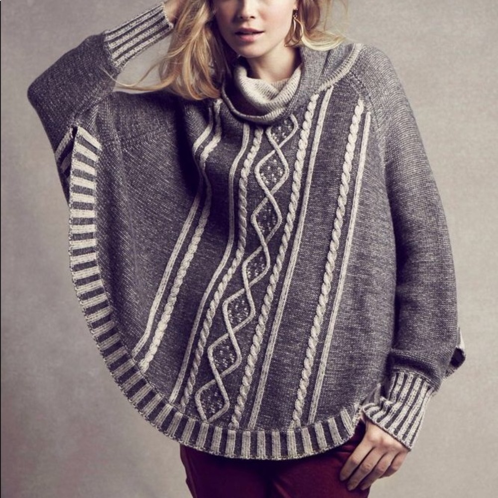 Anthropologie Yoon Delphine Poncho Sweater M/L